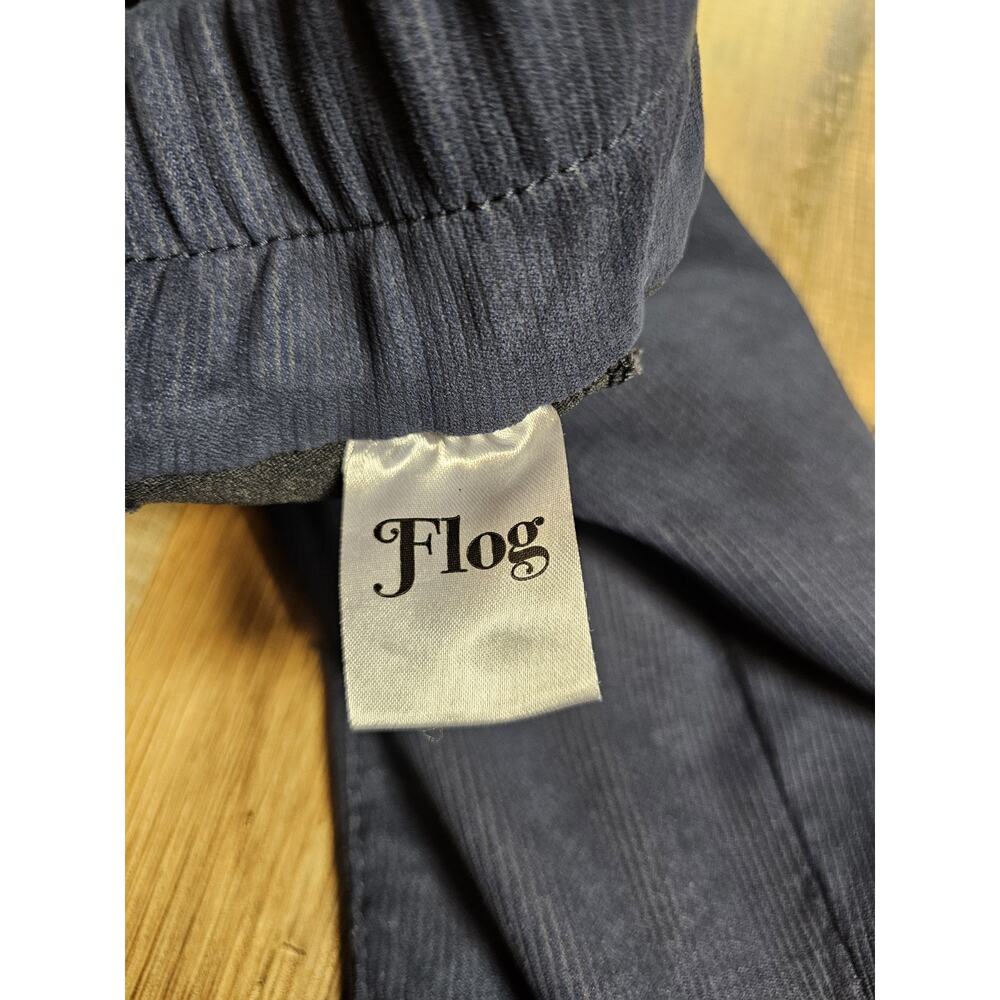 Bevy Flog Navy Blue Ribbed Straight Leg Skinny Pants Women's Size 24 Mid Rise - Picture 4 of 7